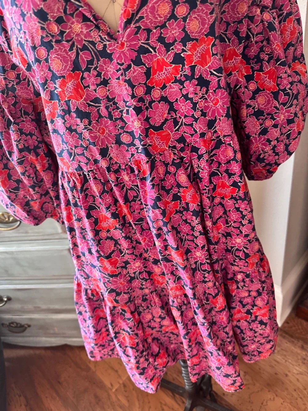 Sundry The Anywhere Ditzy Floral Mini Dress Red - Picture 6 of 11